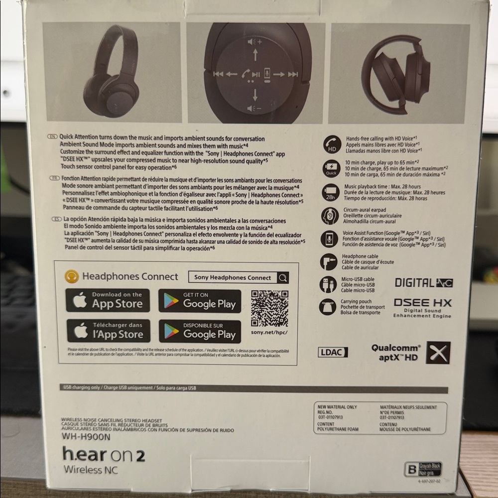 NWT - Sony h.ear on 2 Wireless Noise Canceling Headphones - Picture 2 of 2
